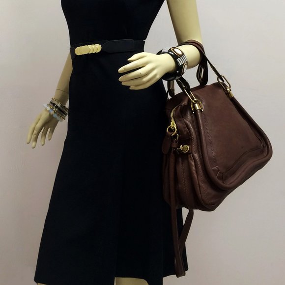 Chloe` Paraty Brown Leather Shopper Bag - Picture 2 of 10